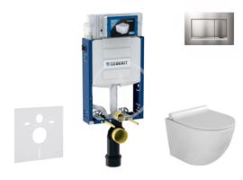 GEBERIT Kombifix Set předstěnové instalace, klozetu Gaia a sedátka softclose, tlačítko Sigma30, chrom mat/chrom SANI15CA1112