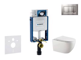 GEBERIT Kombifix Set předstěnové instalace, klozetu Gaia a sedátka softclose, tlačítko Sigma30, chrom mat/chrom SANI15CA1124