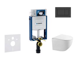 GEBERIT Kombifix Set předstěnové instalace, klozetu Gaia a sedátka softclose, tlačítko Sigma30, matná černá/černá SANI15CA5105