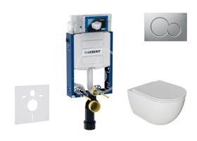 GEBERIT Kombifix Set předstěnové instalace, klozetu Oudee a sedátka softclose, tlačítko Sigma01, lakovaný matný chrom SANI15CA1117