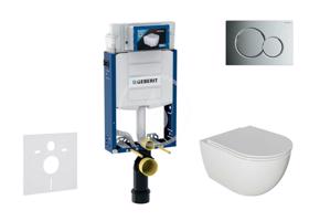 GEBERIT Kombifix Set předstěnové instalace, klozetu Oudee a sedátka softclose, tlačítko Sigma01, lesklý chrom SANI15CA1114