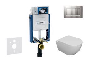 GEBERIT Kombifix Set předstěnové instalace, klozetu Oudee a sedátka softclose, tlačítko Sigma30, lakovaný chrom mat/chrom SANI15CA1102