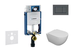 GEBERIT Kombifix Set předstěnové instalace, klozetu Oudee a sedátka softclose, tlačítko Sigma30, matná černá/černá SANI15CA5100