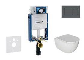 GEBERIT Kombifix Set předstěnové instalace, klozetu Oudee a sedátka softclose, tlačítko Sigma30, matná černá/černá SANI15CA5104