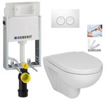 GEBERIT KOMBIFIXBasic vč. bílého tlačítka DELTA 21 + WC JIKA LYRA PLUS + SEDÁTKO DURAPLAST SLOWCLOSE 110.100.00.1 21BI LY5