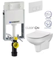 GEBERIT KOMBIFIXBasic vč. bílého  tlačítka DELTA 50 + WC CERSANIT CITY NEW CLEANON + WC SEDÁTKO SLIM 110.100.00.1 50BI CI2