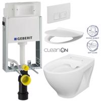 GEBERIT KOMBIFIXBasic vč. bílého  tlačítka DELTA 50 + WC CERSANIT CLEANON MODUO + SEDÁTKO 110.100.00.1 50BI MO1