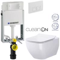 GEBERIT KOMBIFIXBasic vč. bílého  tlačítka DELTA 50 + WC CERSANIT VIRGO CLEANON + SEDÁTKO 110.100.00.1 50BI ME1