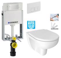 GEBERIT KOMBIFIXBasic vč. bílého  tlačítka DELTA 50 + WC JIKA LYRA PLUS RIMLESS + SEDÁTKO DURAPLAST SLOWCLOSE 110.100.00.1 50BI LY2