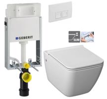 GEBERIT KOMBIFIXBasic vč. bílého  tlačítka DELTA 50 + WC JIKA PURE + SEDÁTKO DURAPLAST 110.100.00.1 50BI PU1