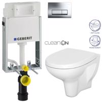 GEBERIT KOMBIFIXBasic vč. chromového tlačítka DELTA 51 + WC CERSANIT ARTECO CLEANON + SEDÁTKO 110.100.00.1 51CR AT1