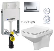 GEBERIT KOMBIFIXBasic vč. chromového tlačítka DELTA 51 + WC CERSANIT CLEANON COMO + SEDÁTKO 110.100.00.1 51CR CO1