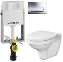 GEBERIT KOMBIFIXBasic vč. chromového tlačítka DELTA 51 + WC CERSANIT DELFI + SEDÁTKO 110.100.00.1 51CR DE1