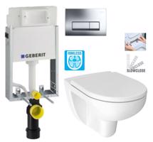 GEBERIT KOMBIFIXBasic vč. chromového tlačítka DELTA 51 + WC JIKA LYRA PLUS RIMLESS + SEDÁTKO DURAPLAST SLOWCLOSE 110.100.00.1 51CR LY2