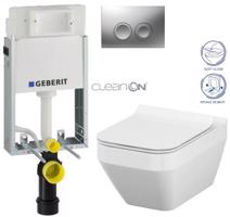 GEBERIT KOMBIFIXBasic vč. matného tlačítka DELTA 25 + WC CERSANIT CLEANON CREA čtverec + SEDÁTKO 110.100.00.1 21MA CR2