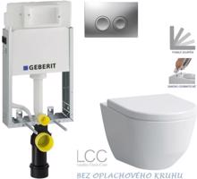 GEBERIT KOMBIFIXBasic vč. matného tlačítka DELTA 25 + WC LAUFEN PRO LCC RIMLESS + SEDÁTKO 110.100.00.1 21MA LP2