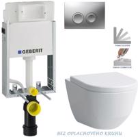 GEBERIT KOMBIFIXBasic vč. matného tlačítka DELTA 25 + WC LAUFEN PRO RIMLESS + SEDÁTKO 110.100.00.1 21MA LP1