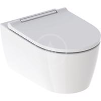 GEBERIT ONE Závěsné WC se sedátkem softclose, TurboFlush, KeraTect, bílá/chrom 500.202.01.1