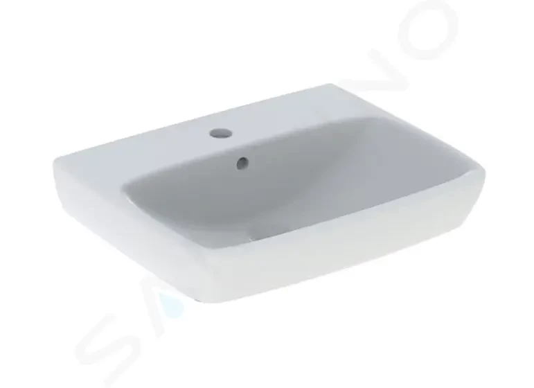 GEBERIT Selnova Square Umyvadlo 550x440 mm, s přepadem, otvor pro baterii, bílá 500.290.01.7