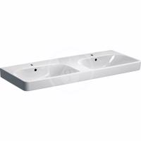 GEBERIT Smyle Square Dvojumyvadlo 1200x480 mm, s přepadem, 2 otvory pro baterie, bílá 500.223.01.1