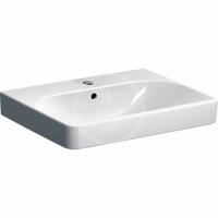 GEBERIT Smyle Square Umyvadlo 600x480 mm, s přepadem, otvor pro baterii, bílá 500.229.01.1