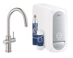 GROHE Blue Home Dřezová baterie Connected, s chladícím zařízením a filtrací, supersteel 31541DC0