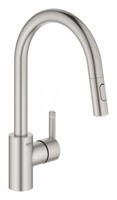 GROHE Feel Dřezová baterie s výsuvnou sprškou, supersteel 31486DC1