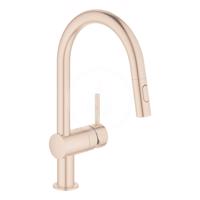 GROHE Minta Dřezová baterie s výsuvnou sprškou, kartáčovaný Warm Sunset 32321DL2