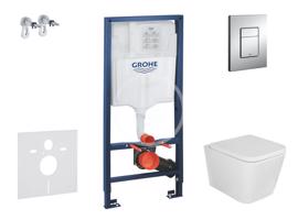 GROHE Rapid SL Set předstěnové instalace, klozetu Arkas a sedátka softclose, tlačítko Skate Cosmopolitan, chrom SANI11BA1102