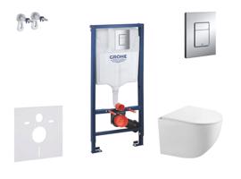 GROHE Rapid SL Set předstěnové instalace, klozetu Gaia a sedátka softclose, tlačítko Skate Cosmpolitan, chrom SANI11BA1105