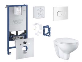 GROHE Rapid SLX Set předstěnové instalace, klozetu, sedátka SoftClose a tlačítka Arena Cosmopolitan, alpská bílá SANI11BB3135