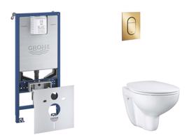 GROHE Rapid SLX Set předstěnové instalace, klozetu, sedátka SoftClose a tlačítka Arena Cosmopolitan S, Cool Sunrise SANI11BB4105