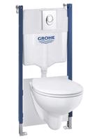 GROHE Solido Set předstěnové instalace, klozetu Bau Ceramic a sedátka softclose, tlačítko Start, chrom 39419000