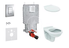 GROHE Uniset Set předstěnové instalace, klozet Alpha se sedátkem, tlačítko Skate Cosmopolitan, chrom 38643SET-KR