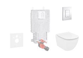 GROHE Uniset Set předstěnové instalace, klozetu a sedátka Ideal Standard Tesi, tlačítka Skate Cosmopolitan, chrom 38643SET-KE