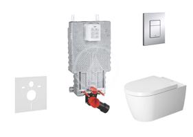 GROHE Uniset Set předstěnové instalace, klozetu a sedátka ME by Starck, Rimless, SoftClose, tlačítka Skate Cosmo, chrom 38643SET-KM