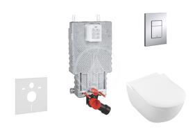 GROHE Uniset Set předstěnové instalace, klozetu a sedátka Subway 2.0, DirectFlush, SoftClose, CeramicPlus a tlačítka Skate Cosmo, chrom 38643SET-KI