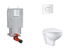 GROHE Uniset Set předstěnové instalace, klozetu, sedátka SoftClose a tlačítka Arena Cosmopolitan, alpská bílá SANI15BB3104