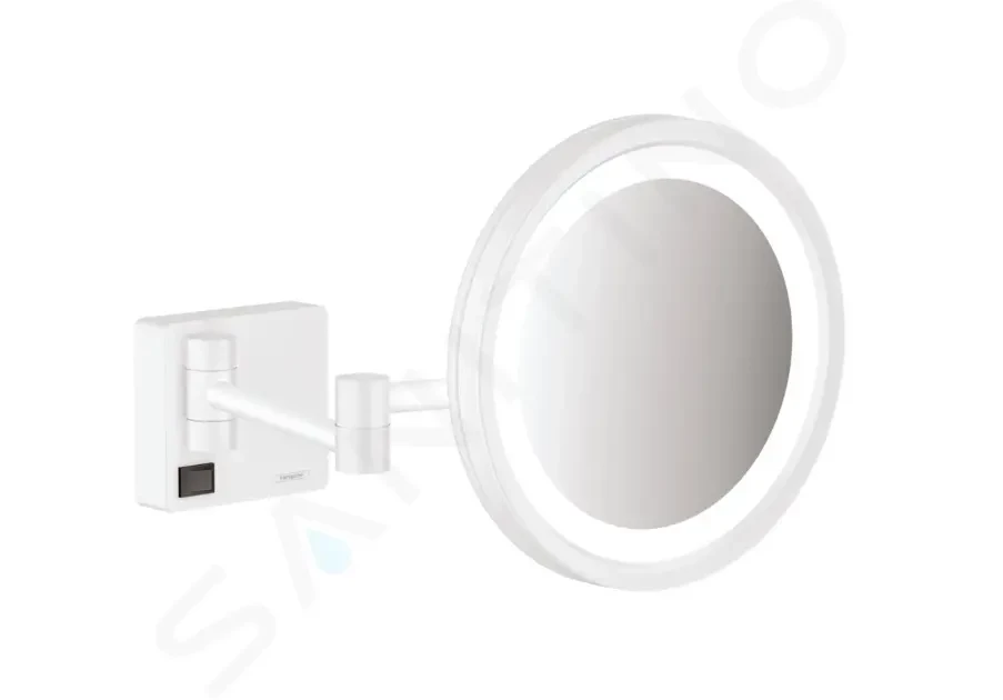 HANSGROHE AddStoris Kosmetické nástěnné zrcátko s LED osvětlením, matná bílá 41790700