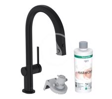 HANSGROHE Aqittura M91 Dřezová baterie s výsuvnou koncovkou a filtrací, sBox, matná černá 76800670