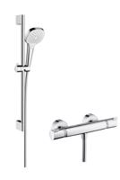 HANSGROHE Croma Select E Sprchový set Vario s termostatem, 3 proudy, sprchová tyč 65 cm, bílá/chrom 27081400