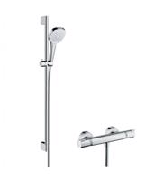 HANSGROHE Croma Select E Sprchový set Vario s termostatem, 3 proudy, sprchová tyč 90 cm, bílá/chrom 27082400