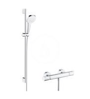 HANSGROHE Croma Select E Sprchový set Vario s termostatem, 3 proudy, sprchová tyč 900 mm, bílá/chrom 27082400