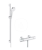 HANSGROHE Croma Select S Sprchový set Vario s termostatem, 3 proudy, sprchová tyč 900 mm, bílá/chrom 27014400