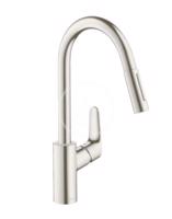 HANSGROHE Focus M41 Dřezová baterie s výsuvnou sprškou, vzhled nerezu 31815800