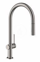 HANSGROHE M54 Dřezová baterie Talis s výsuvnou sprškou, kartáčovaný černý chrom 72800340