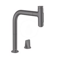 HANSGROHE M71 Dřezová baterie M7120-H200 s výsuvnou sprškou, 2-otvorová instalace, sBOX, matná černá 73818670