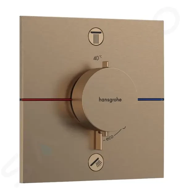 HANSGROHE ShowerSelect Comfort Termostatická baterie pod omítku, pro 2 spotřebiče, kartáčovaný bronz 15572140