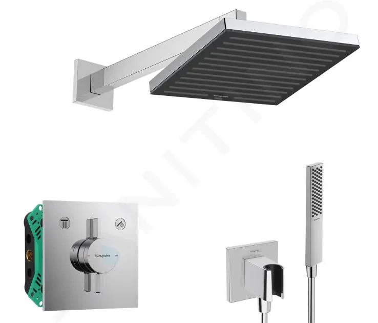 HANSGROHE Sprchový set s baterií pod omítku, s tělesem, 26x26 cm, chrom SANI21HHH001