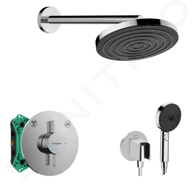 HANSGROHE Sprchový set s baterií pod omítku, s tělesem, průměr 26 cm, 3 proudy, chrom SANI21HHH000